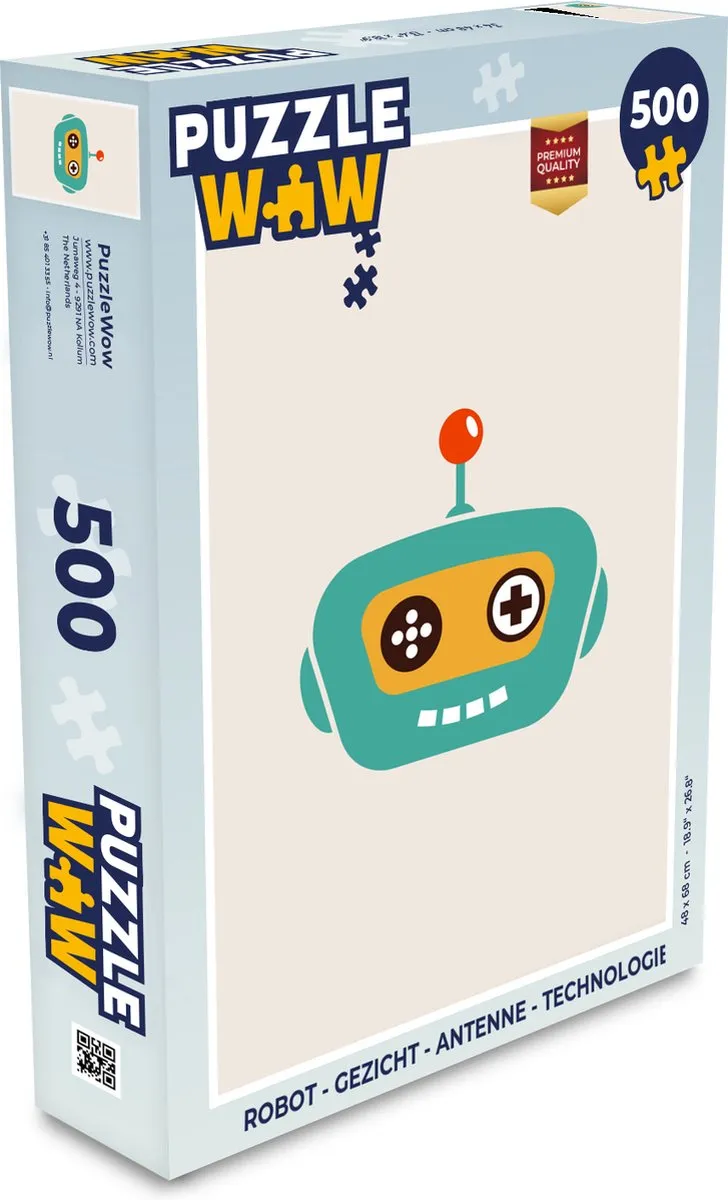 PuzzleWow Robot Gezicht Puzzel 500 Stuks - Multicolor
