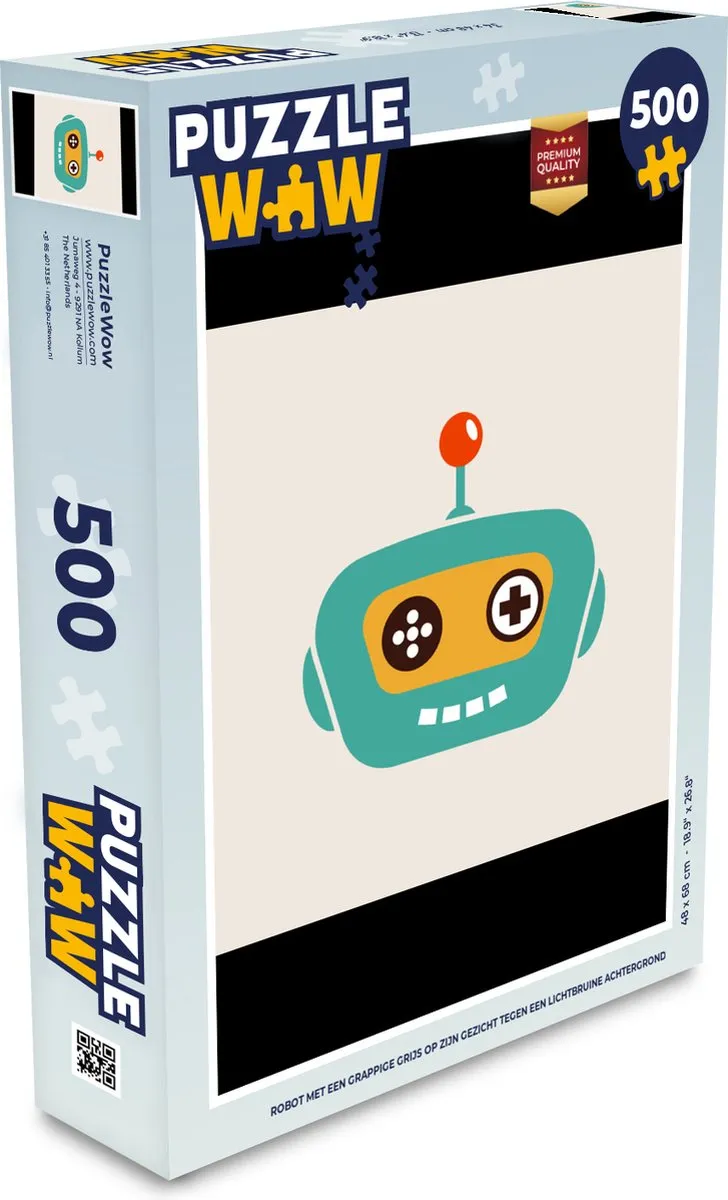 PuzzleWow Robot Gezicht Puzzel 500 Stuks - Multicolor