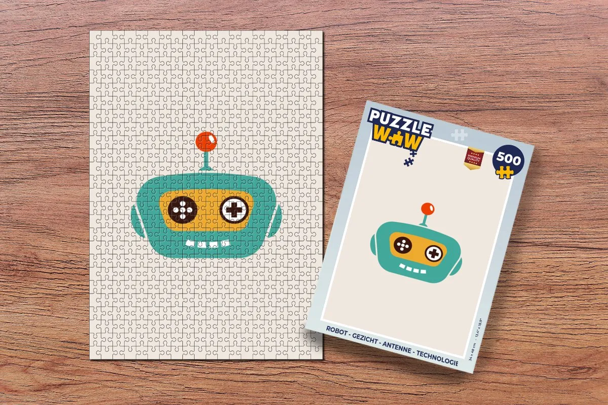 PuzzleWow Robot Gezicht Puzzel 500 Stuks - Multicolor