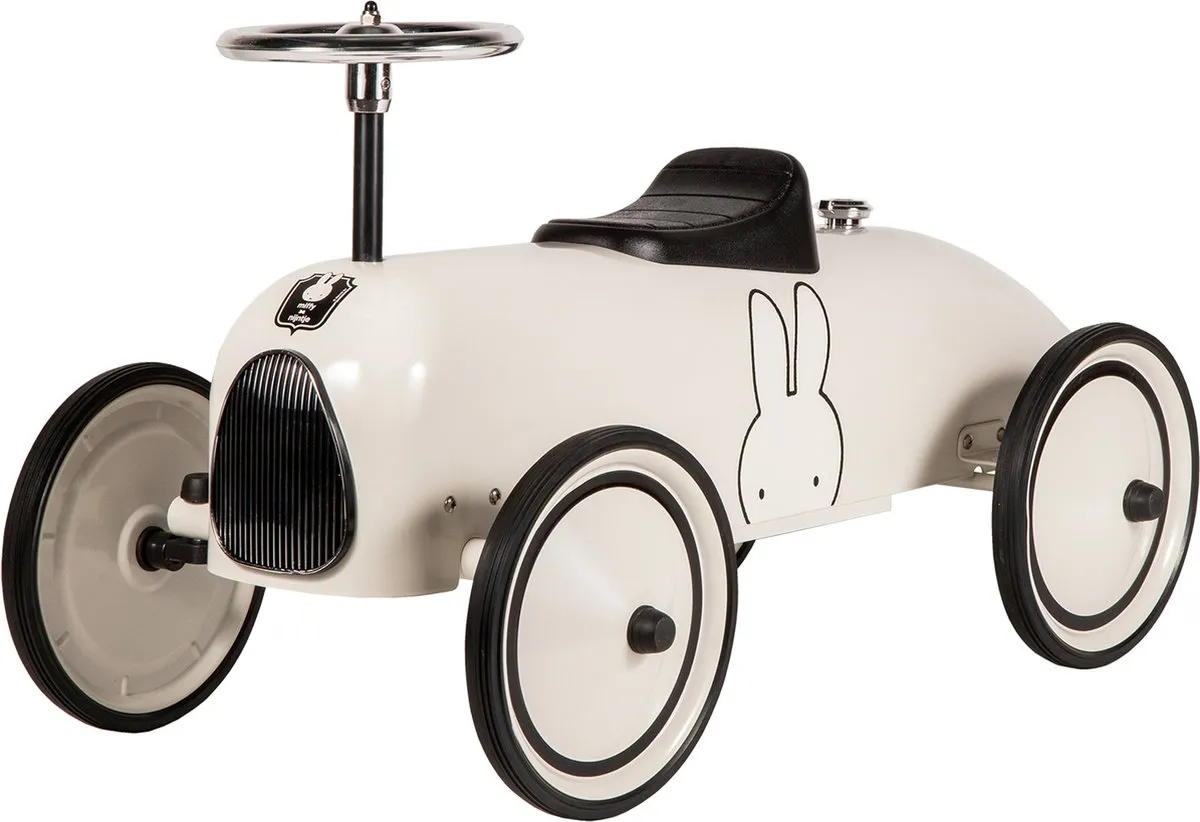 Nijntje Retro Loopauto - Wit/Zwart
