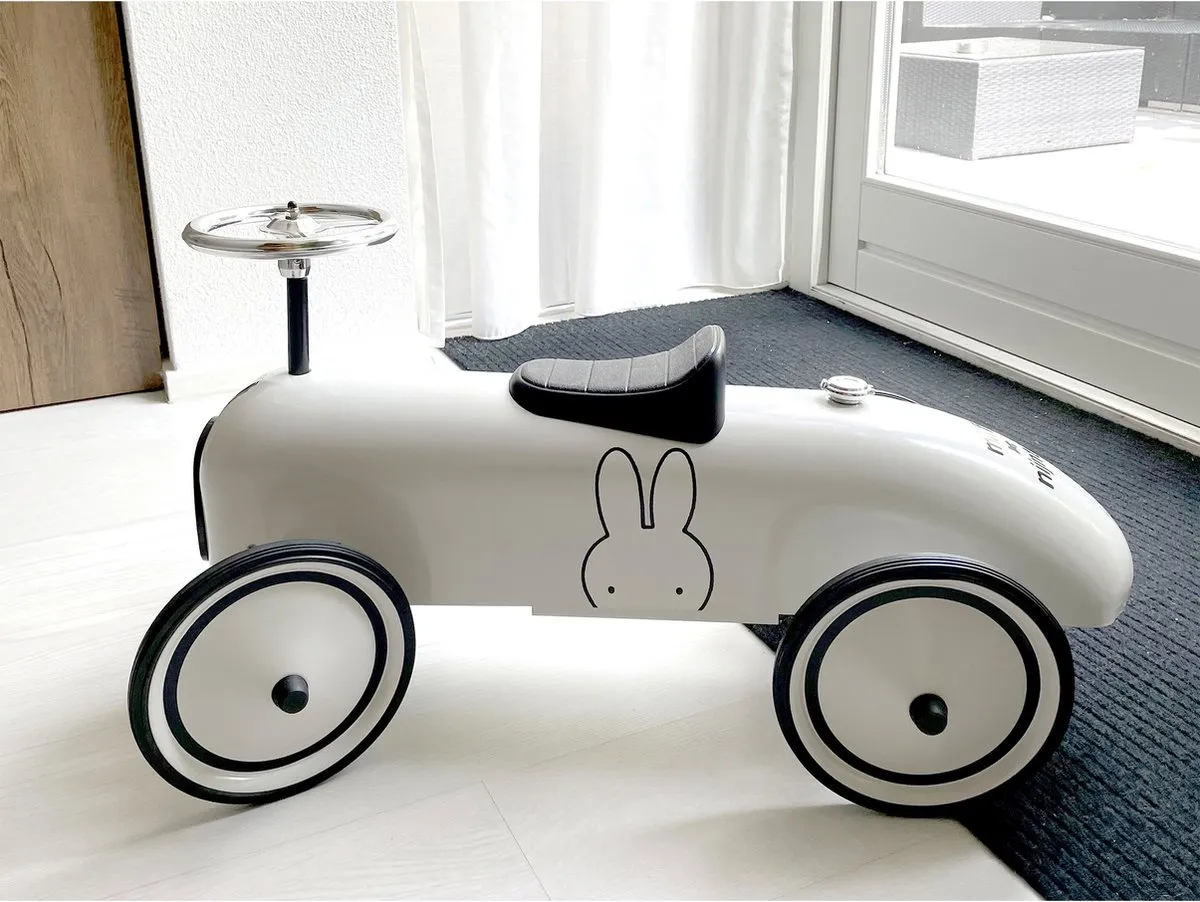 Nijntje Retro Loopauto - Wit/Zwart