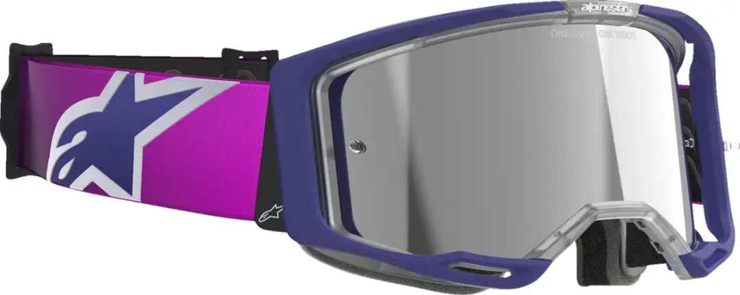 Alpinestars Vision 8 Corp Crossbril - Paars/Lichtgrijs - Zilver Spiegellens - afbeelding 2 van 3