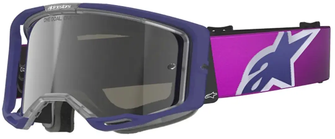 Alpinestars Vision 8 Corp Crossbril - Paars/Lichtgrijs - Zilver Spiegellens - afbeelding 3 van 3