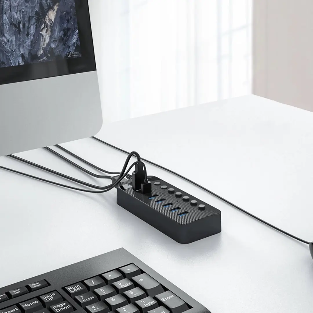 ORICO Multifunctionele Hub 7x USB-A 3.0 - Transparant - afbeelding 2 van 5
