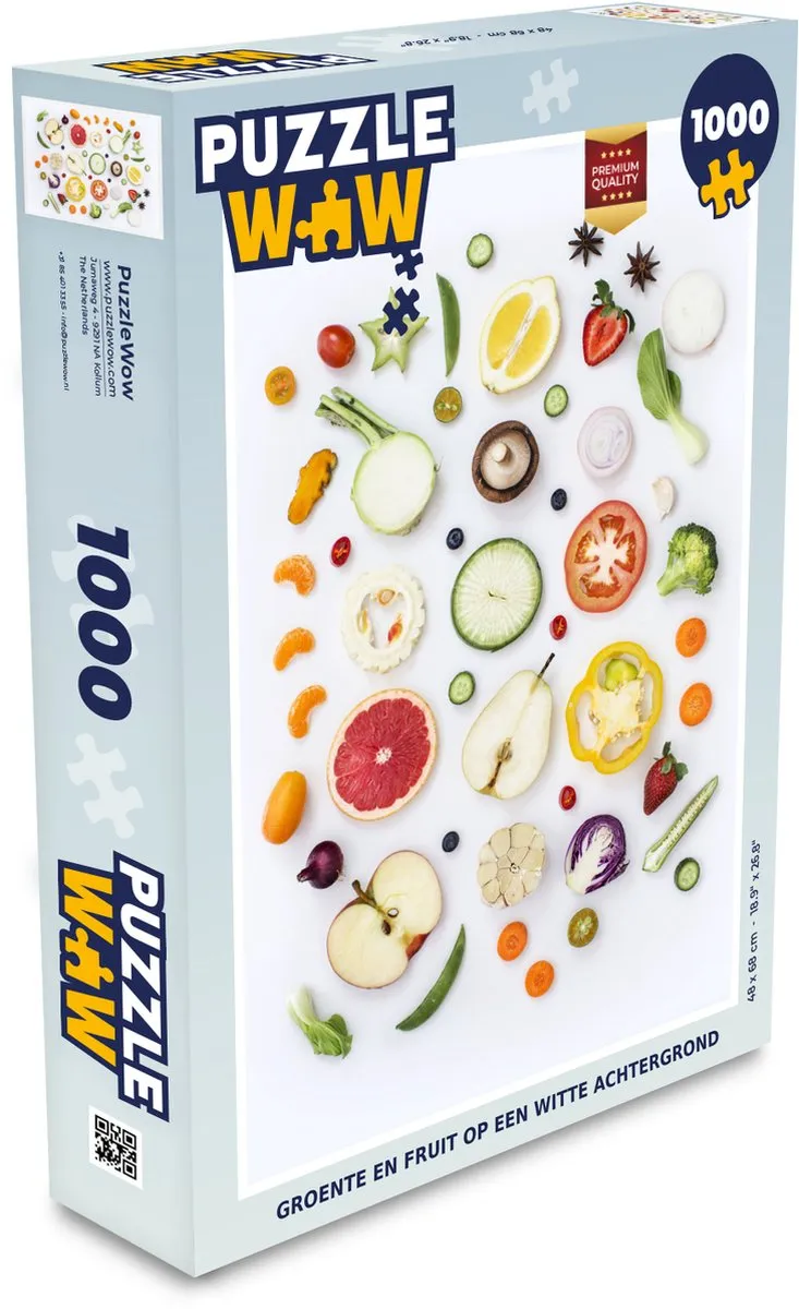 PuzzleWow Groente en fruit Legpuzzel 1000 Stuks - Multicolor