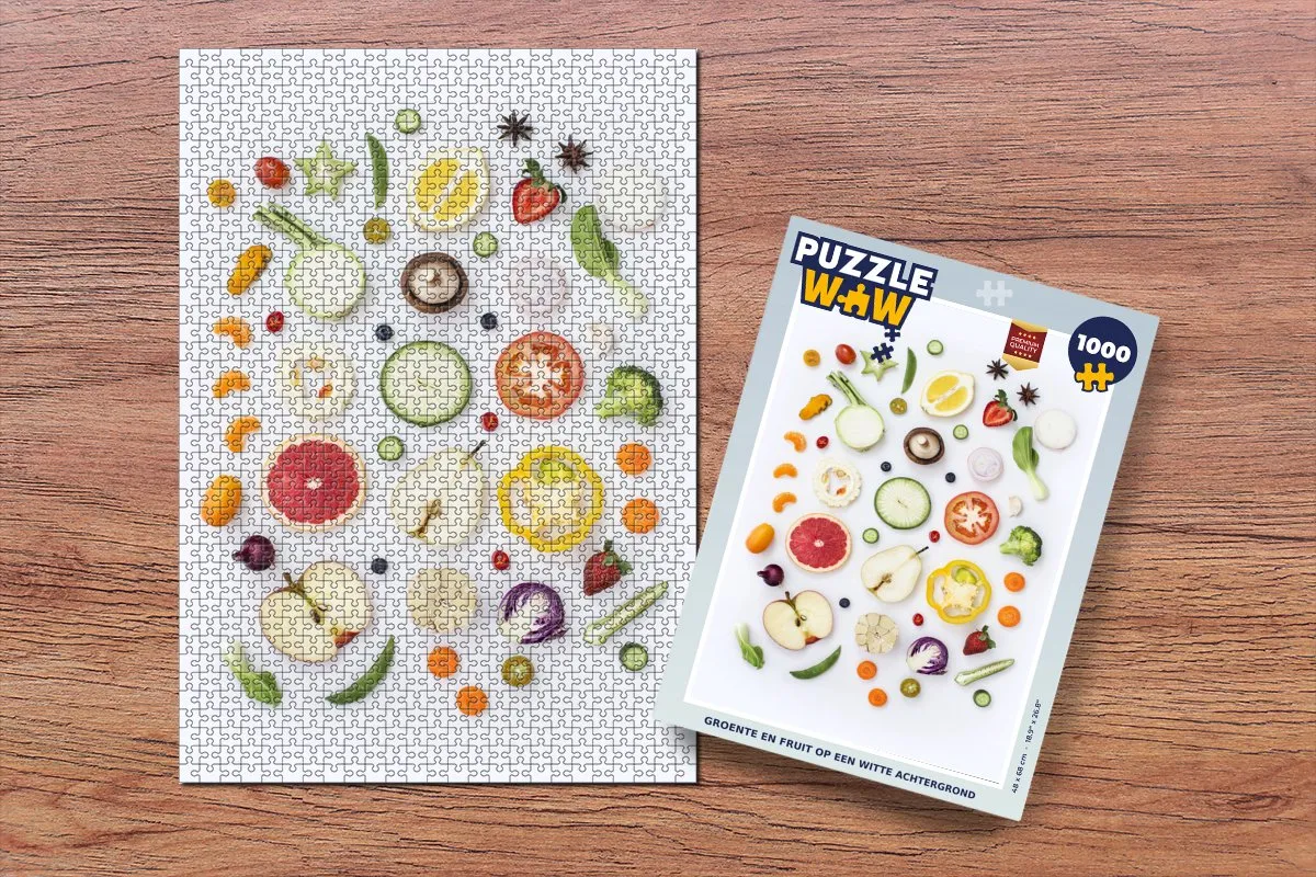 PuzzleWow Groente en fruit Legpuzzel 1000 Stuks - Multicolor