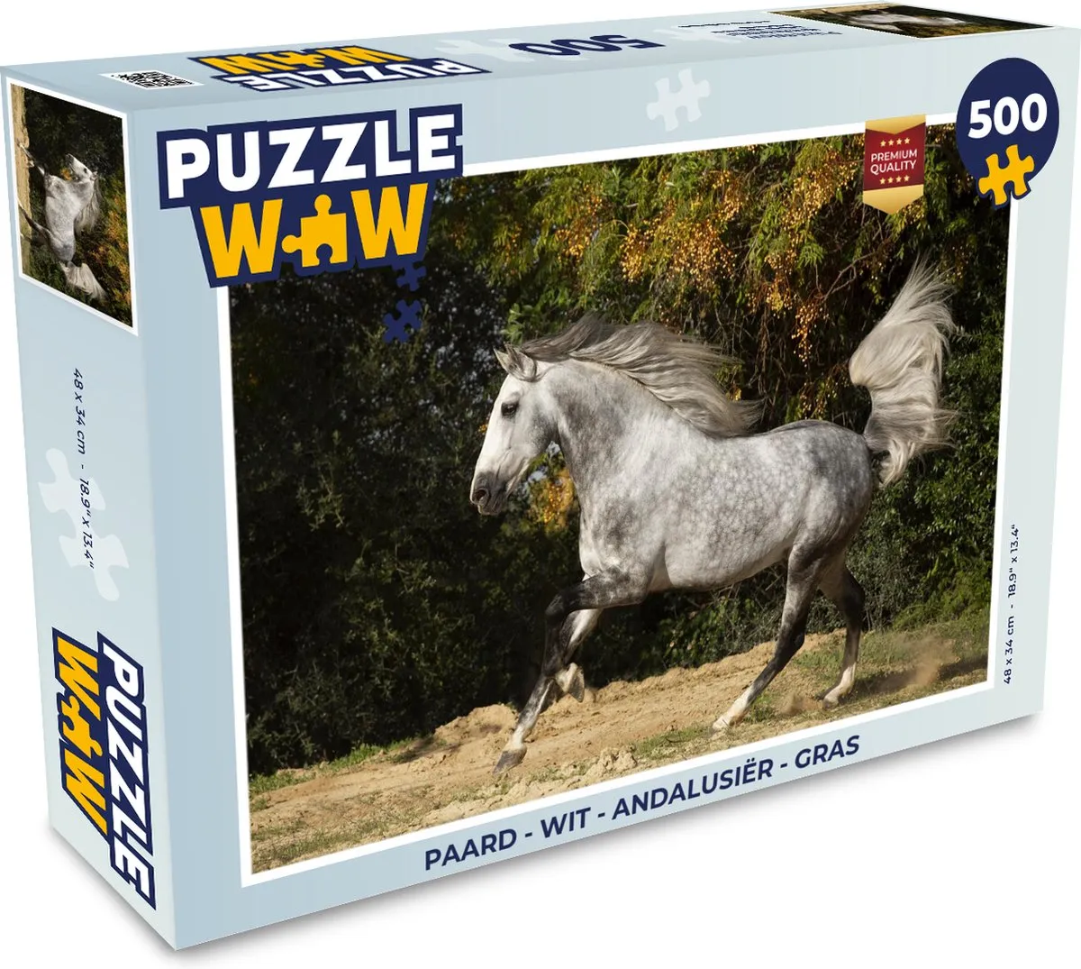 PuzzleWow Andalusiër Paard Legpuzzel 500 Stuks