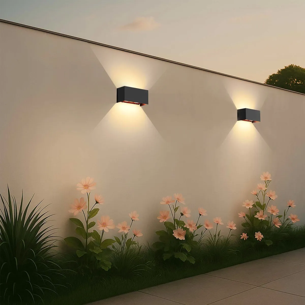 LEDVION Tweezijdige Wandlamp 9,5W 3000K IP54 - Zwart