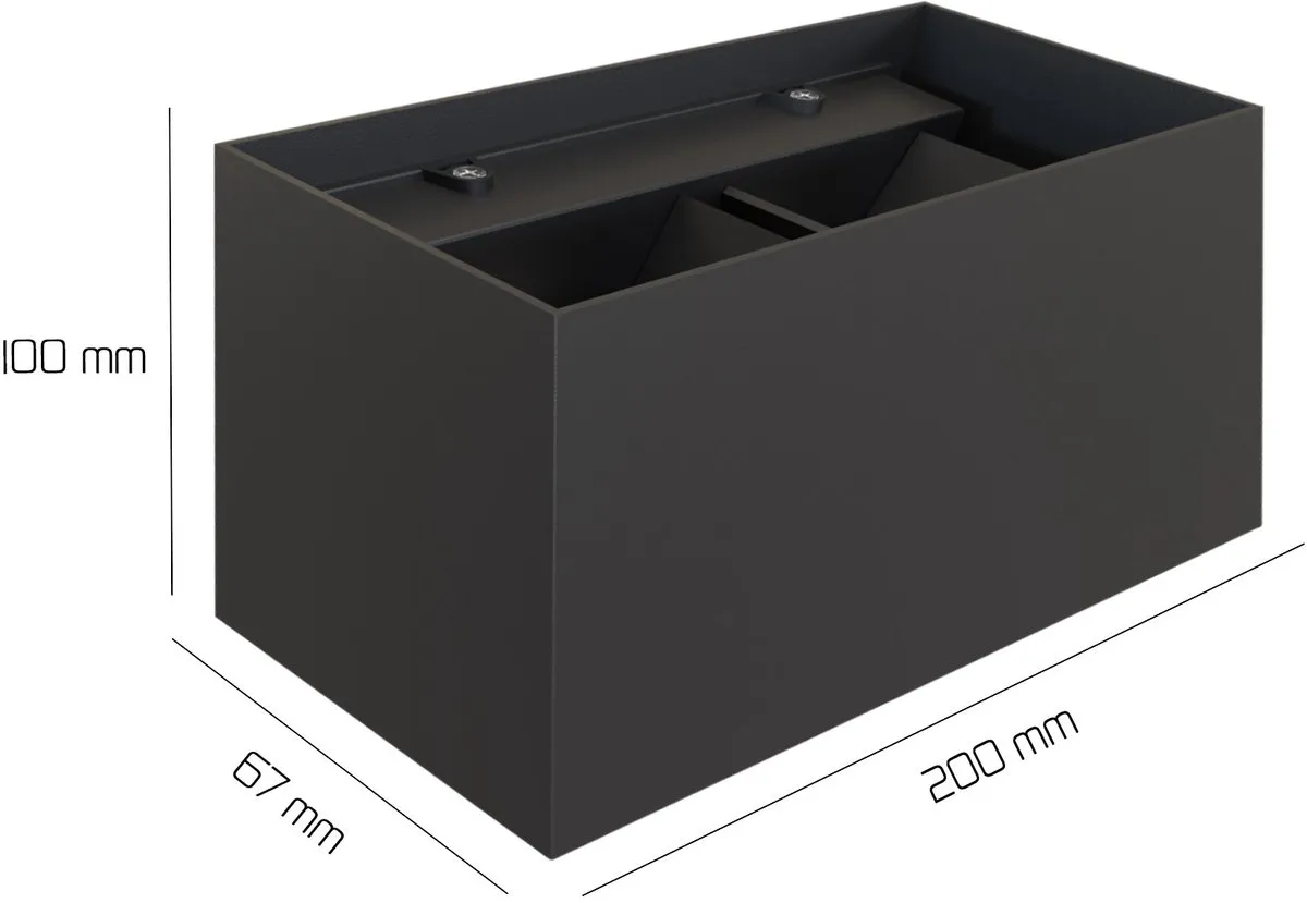 LEDVION Tweezijdige Wandlamp 9,5W 3000K IP54 - Zwart - afbeelding 6 van 6