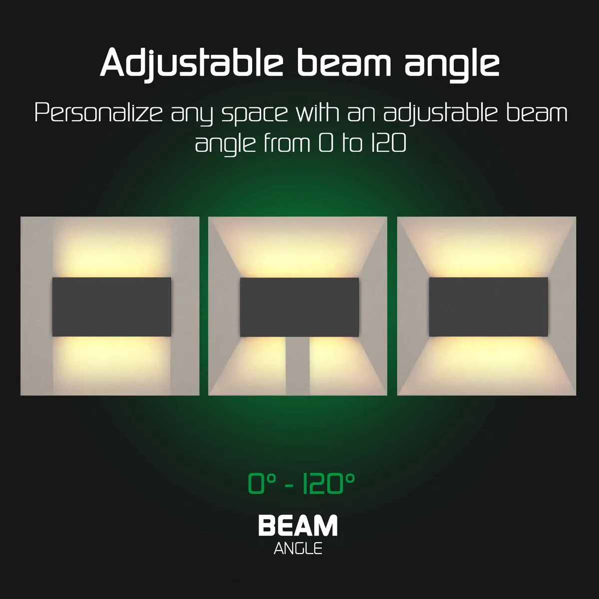 LEDVION Tweezijdige Wandlamp 9,5W 3000K IP54 - Zwart