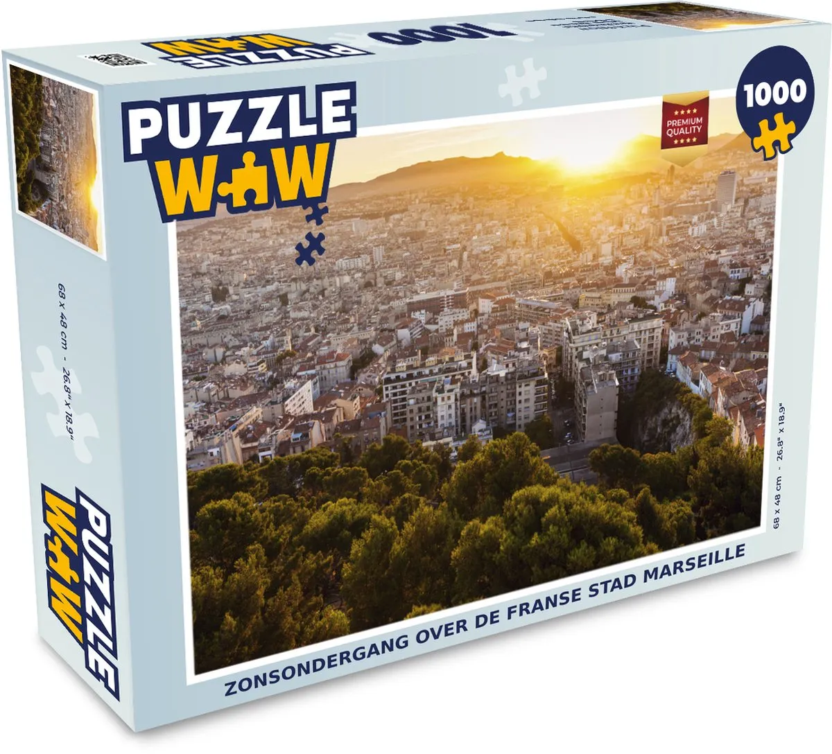 PuzzleWow Legpuzzel Marseille Zonsondergang 1000 Stuks - Multicolor