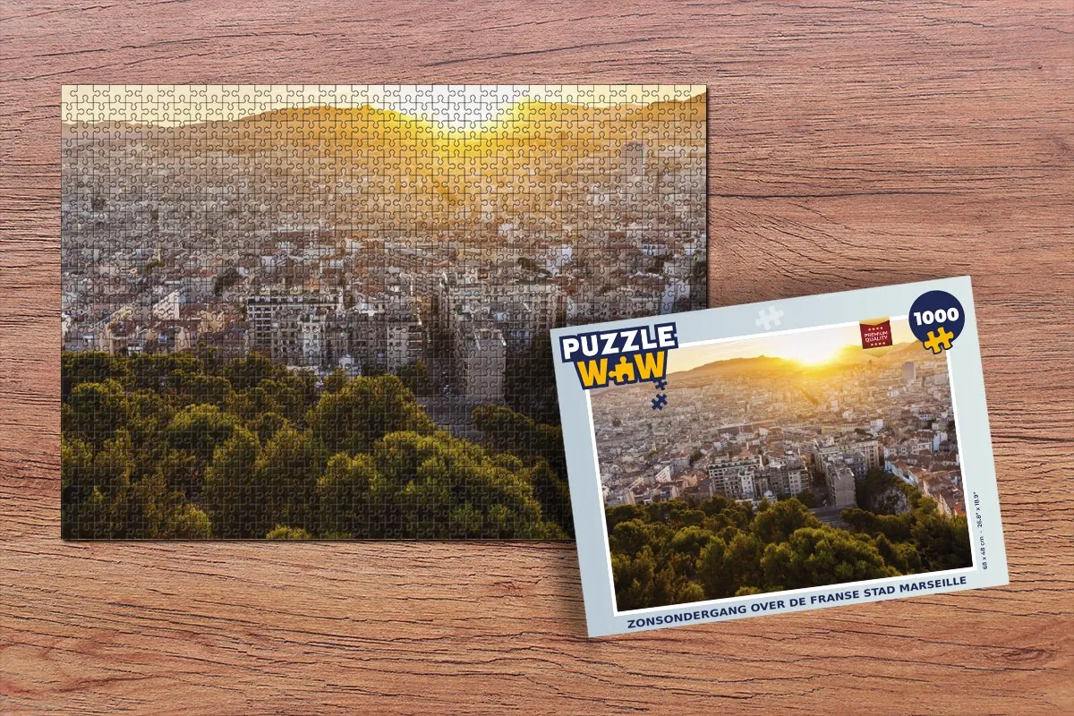 PuzzleWow Legpuzzel Marseille Zonsondergang 1000 Stuks - Multicolor