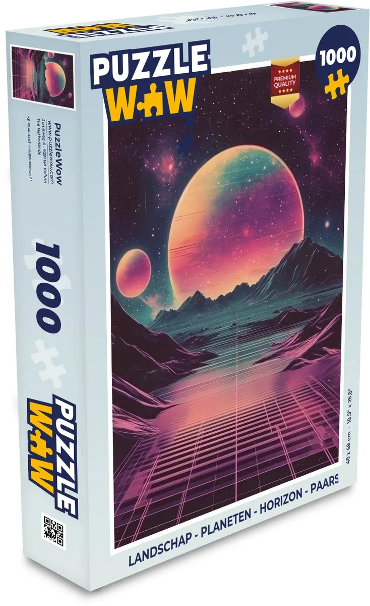 PuzzleWow Planeten Horizon Legpuzzel 1000 Stuks - Paars