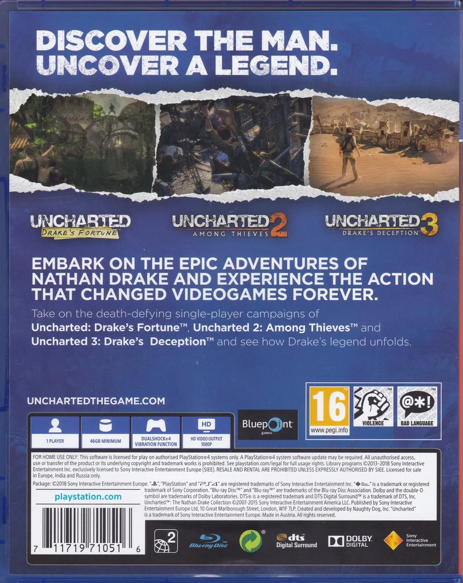 Sony PlayStation Uncharted: The Nathan Drake Collection