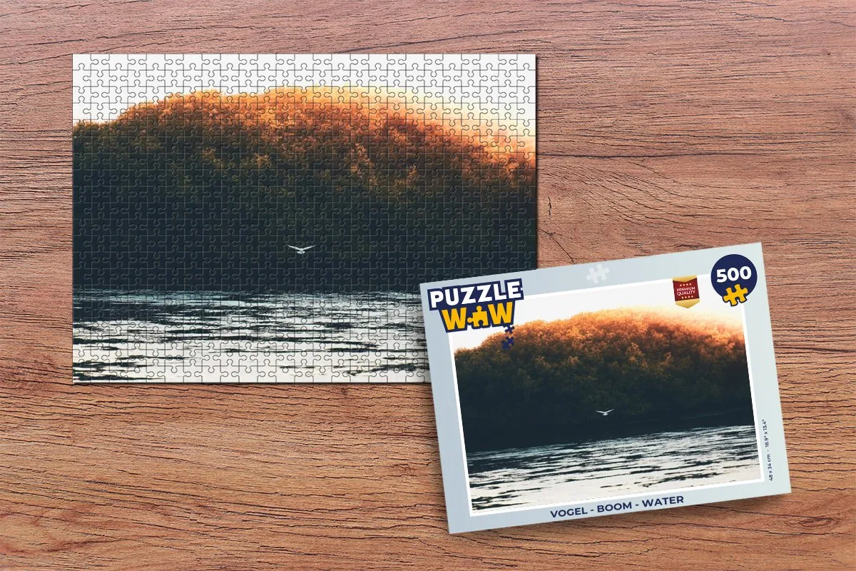 PuzzleWow Vogel Boom Water Legpuzzel 500 Stuks - Multicolor