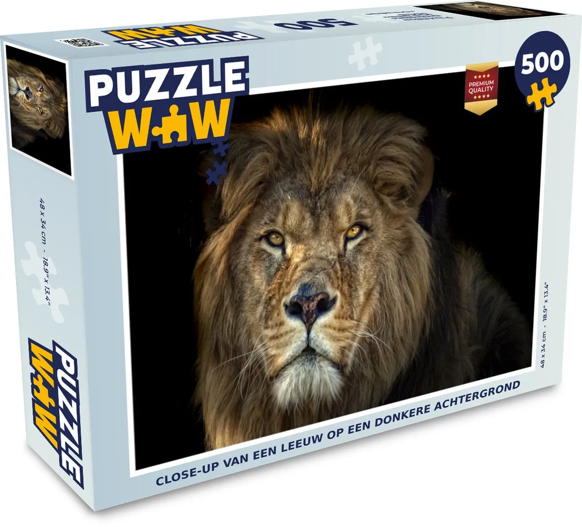 PuzzleWow Leeuw Wilde Dieren Legpuzzel 500 Stuks - Multicolor