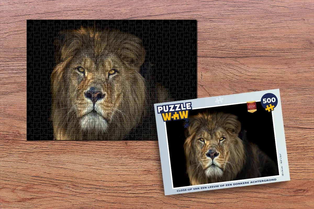 PuzzleWow Leeuw Wilde Dieren Legpuzzel 500 Stuks - Multicolor