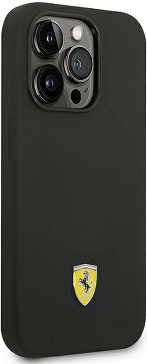 Ferrari Silicone Hoes iPhone 14 Pro - Zwart