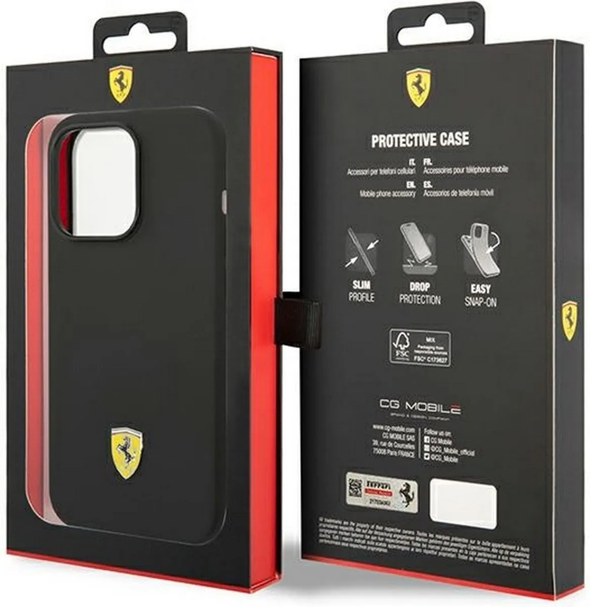 Ferrari Silicone Hoes iPhone 14 Pro - Zwart