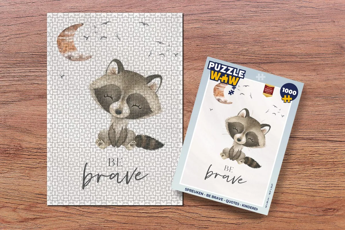 PuzzleWow Be Brave Quotes Legpuzzel 1000 Stuks - Multicolor