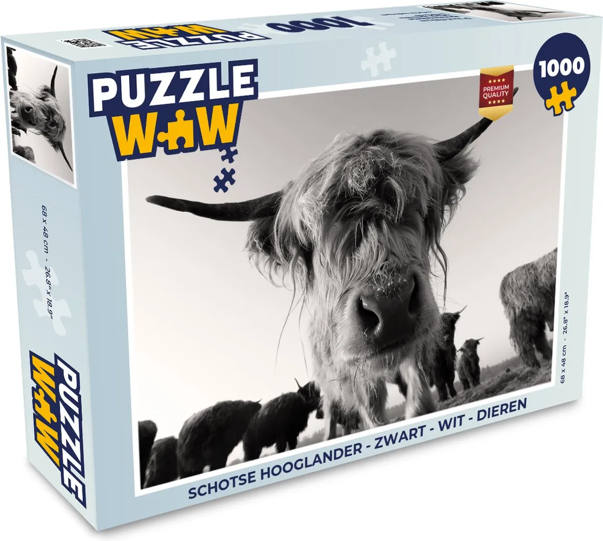 PuzzleWow Schotse Hooglander Legpuzzel 1000 Stuks - Multicolor