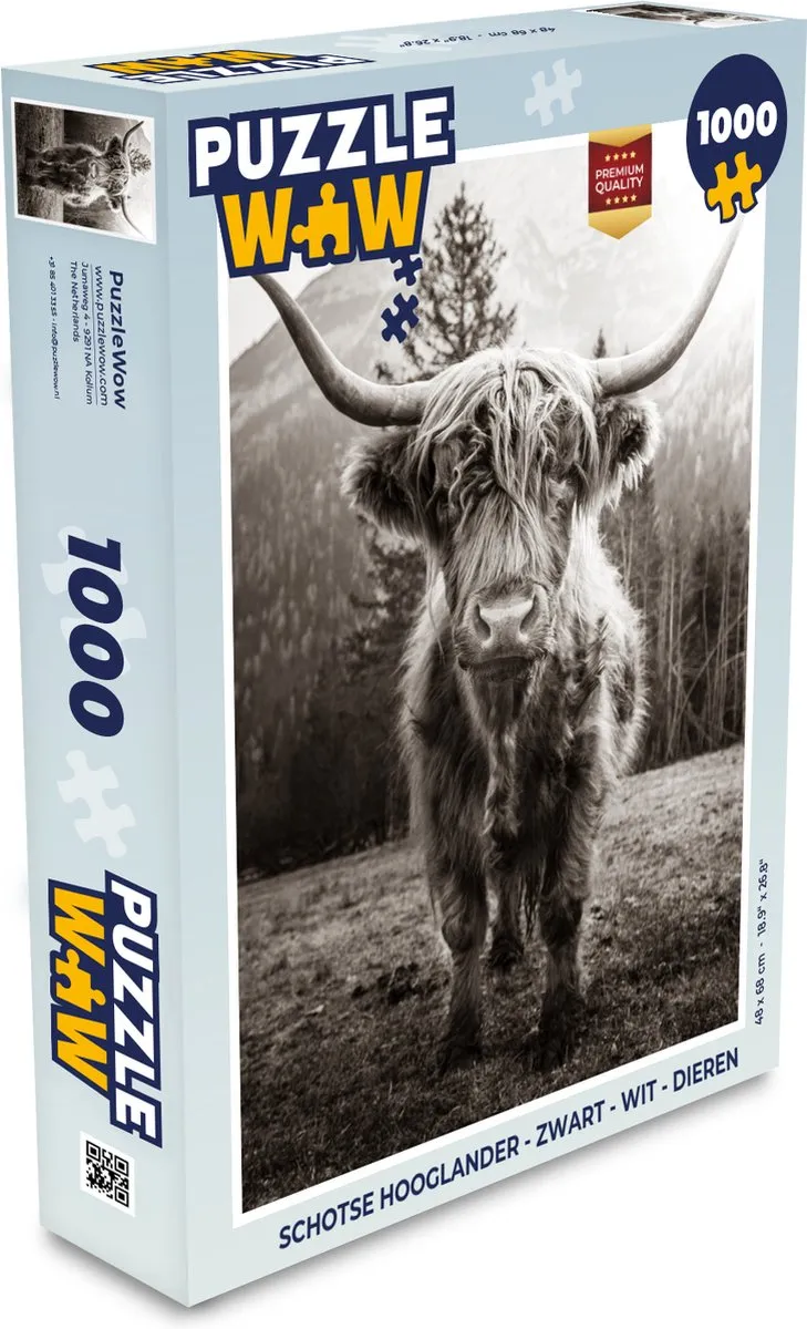 PuzzleWow Schotse Hooglander Legpuzzel 1000 Stuks