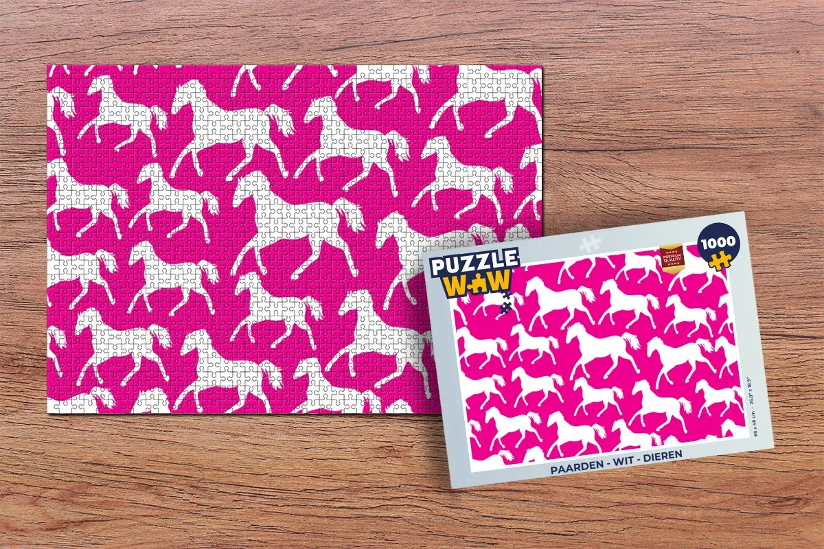 PuzzleWow Paarden Legpuzzel 1000 Stuks - Multicolor