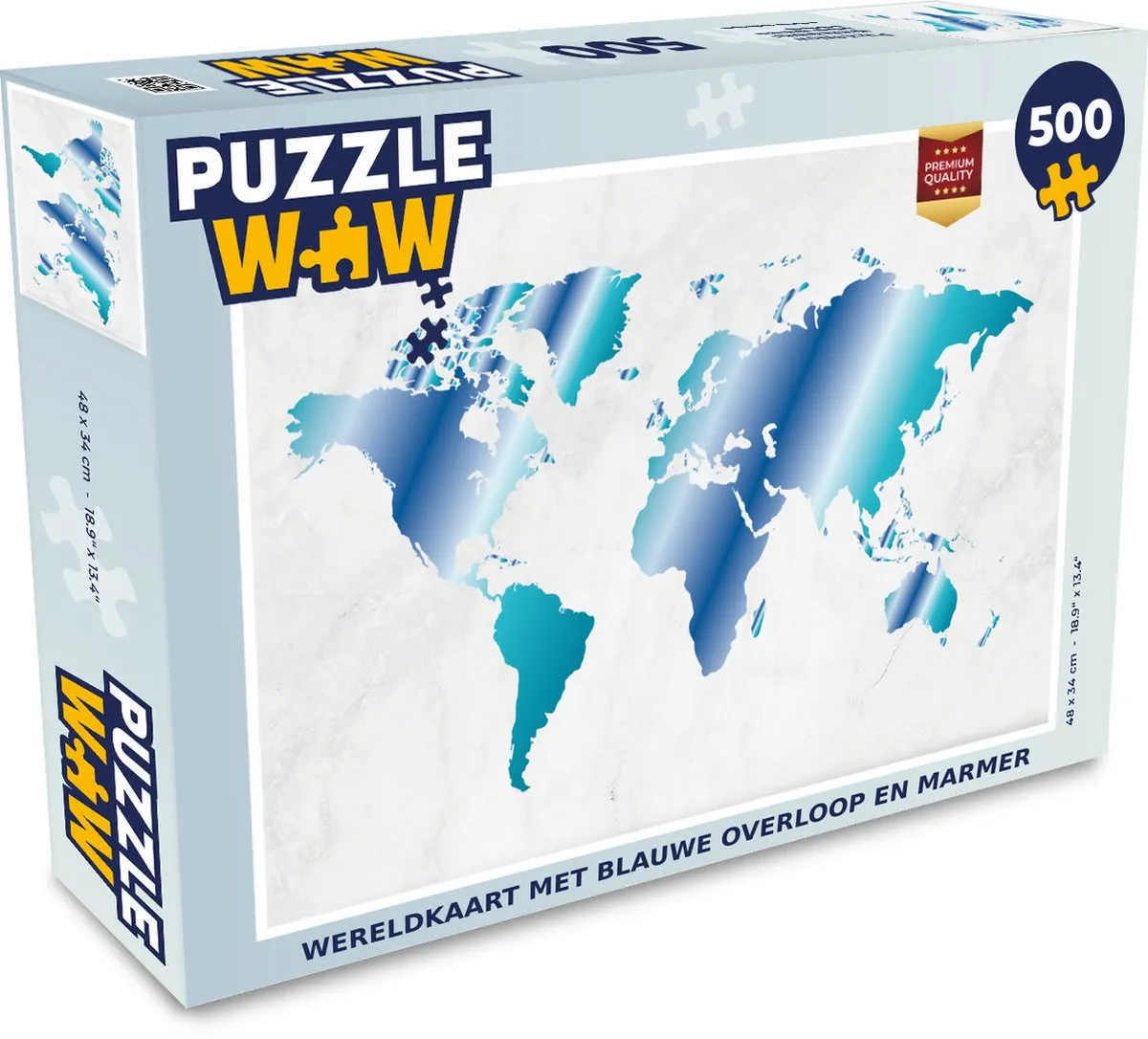 PuzzleWow Wereldkaart Legpuzzel 500 Stuks