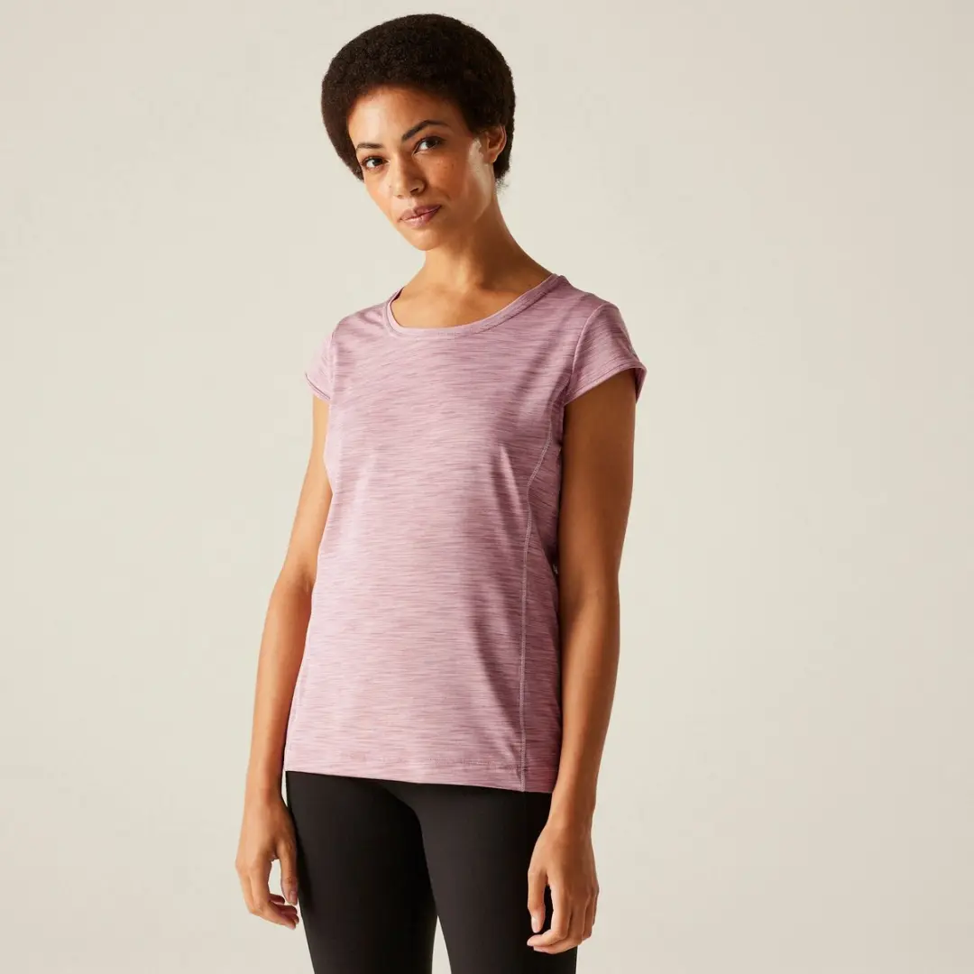 T-shirt Korte Mouwen Hiking Dames Textuurpatroon