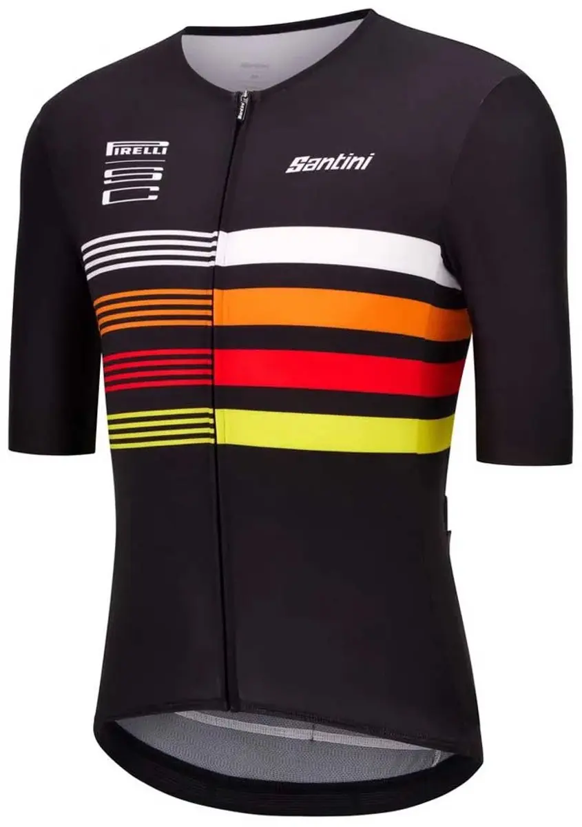 Santini Pirelli Tape Korte Mouw Wielertrui - Zwart - 2XL - afbeelding 5 van 6