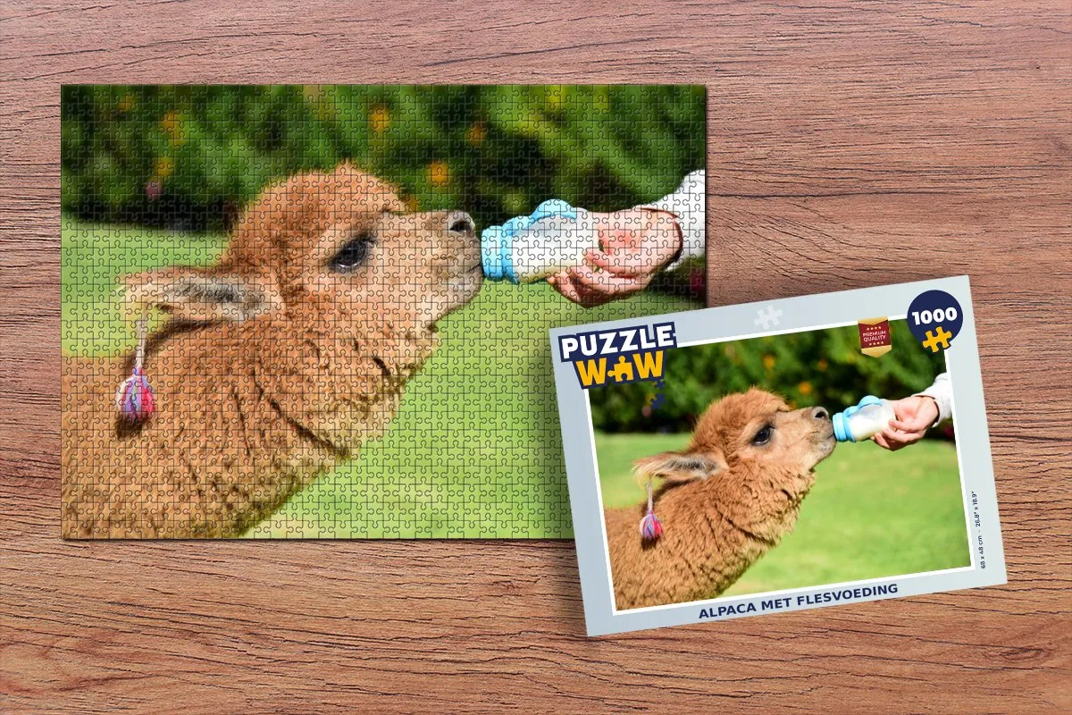 PuzzleWow Alpaca Legpuzzel 1000 Stuks - Multicolor