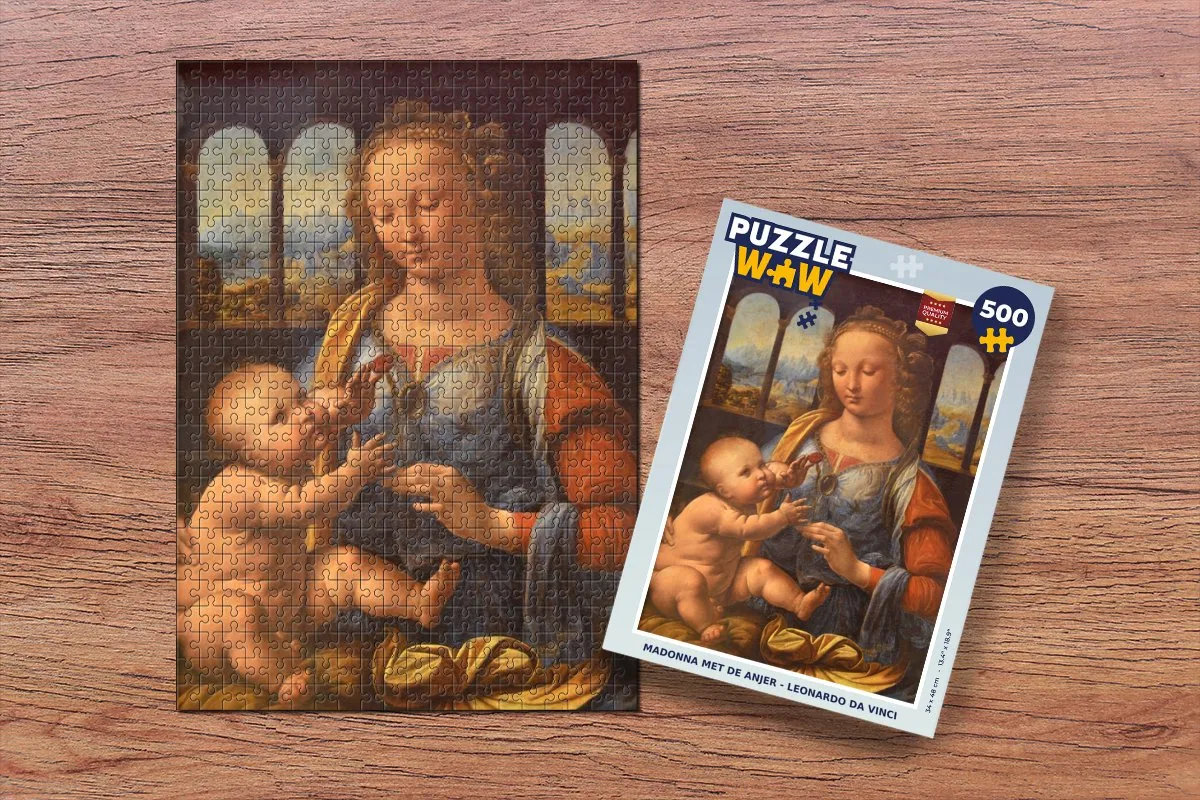 PuzzleWow Madonna met de anjer Legpuzzel 500 Stuks - Multicolor