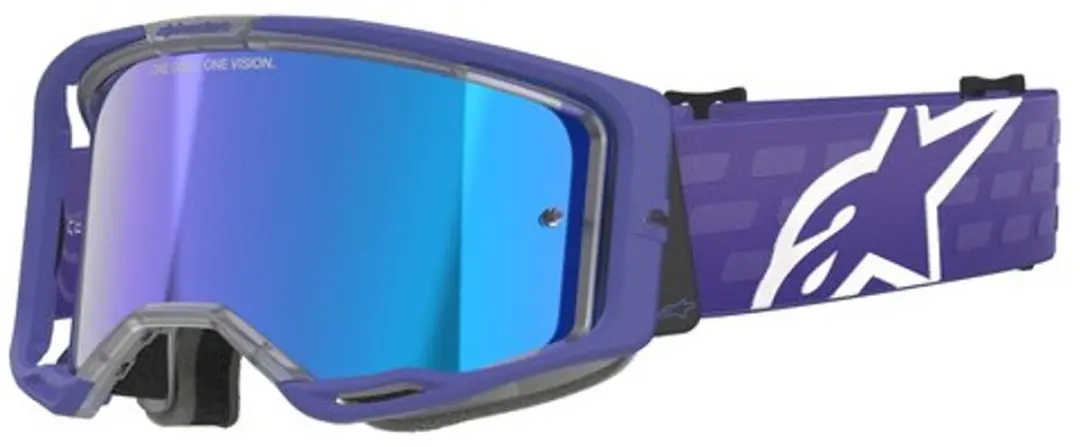 Alpinestars Vision 8 Crossbril Paars met Blauwe Spiegellens
