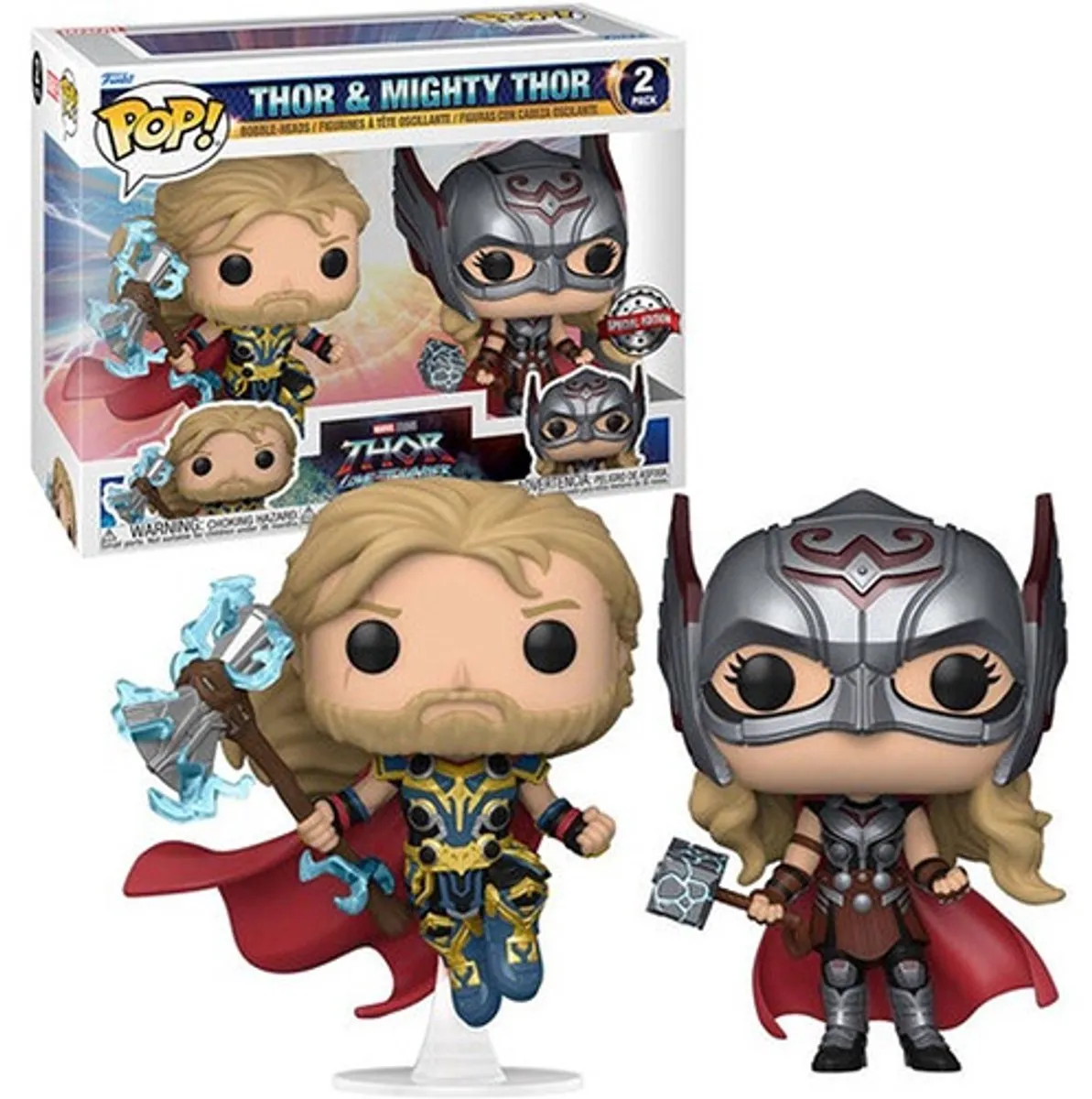 Marvel Funko Thor POP! 2-Pack Thor & Mighty Thor - 9cm - Multicolours