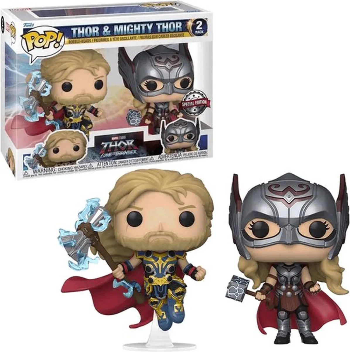 Marvel Funko Thor POP! 2-Pack Thor & Mighty Thor - 9cm - Multicolours