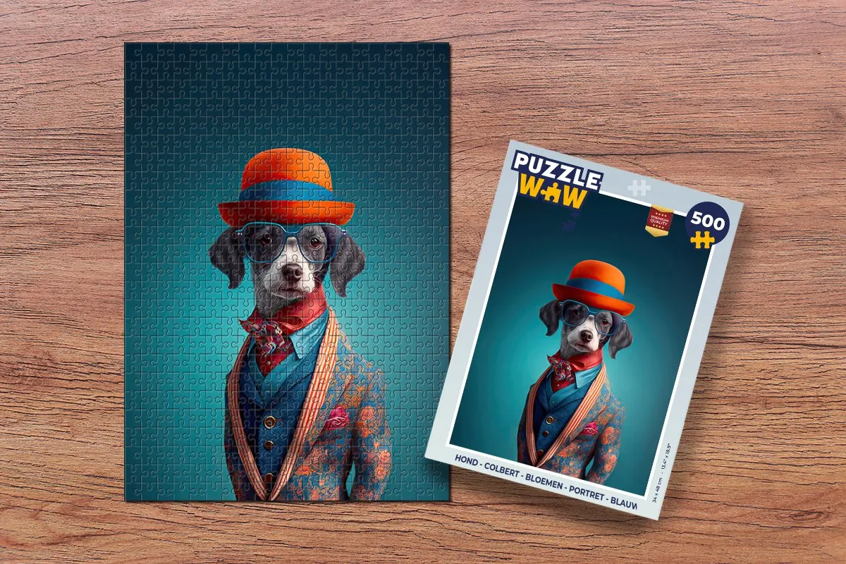 PuzzleWow Colbert Bloemen Portret Legpuzzel 500 Stuks - Multicolor
