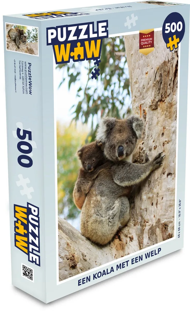 PuzzleWow Koala's Boom Legpuzzel 500 Stuks - Multicolor
