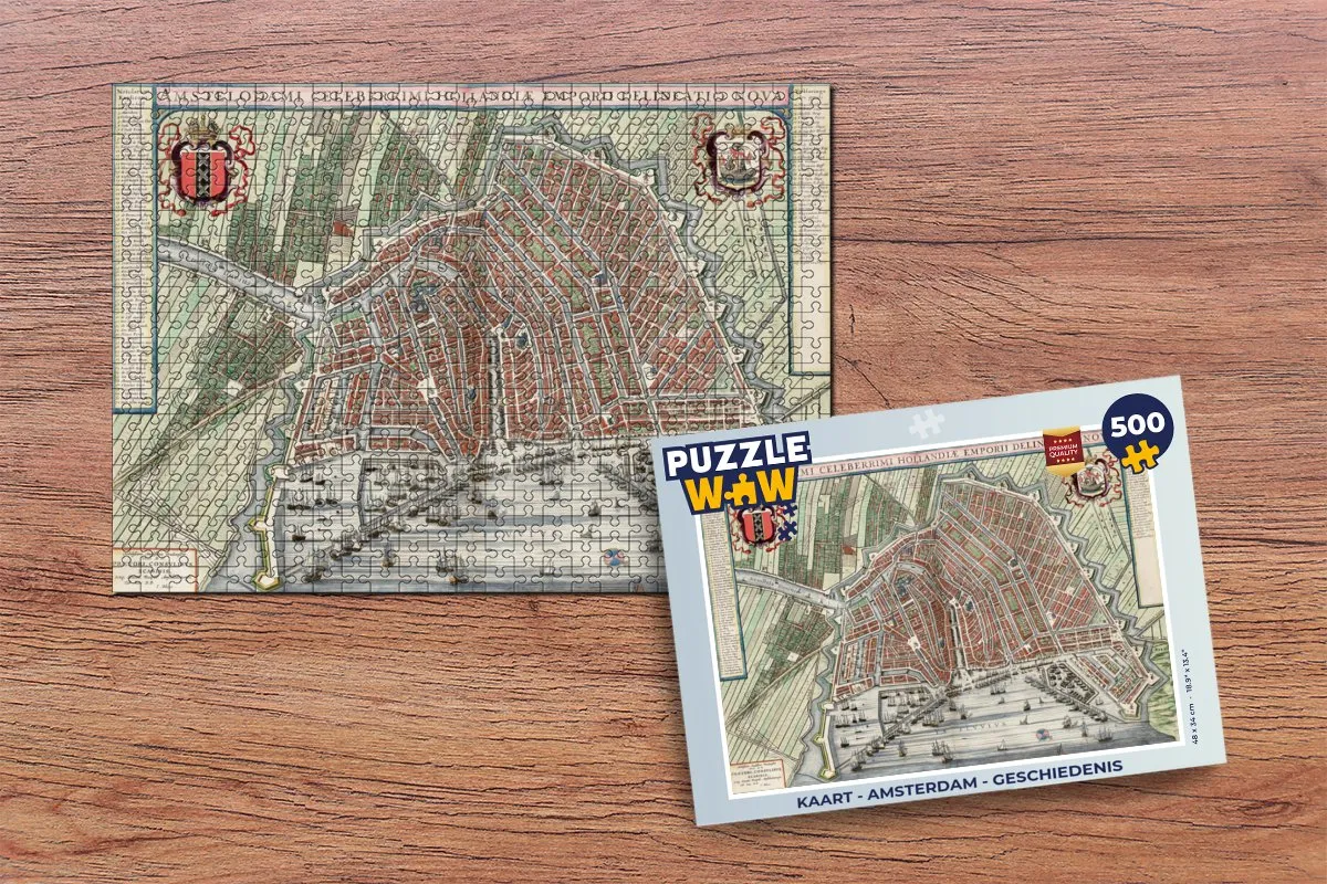 PuzzleWow Amsterdam Geschiedenis Legpuzzel 500 Stuks - Multicolor