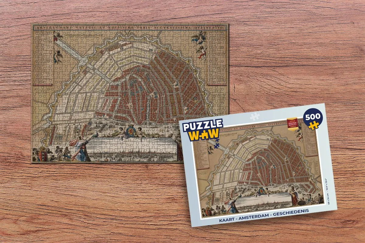 PuzzleWow Amsterdam Geschiedenis Legpuzzel 500 Stuks - Multicolor