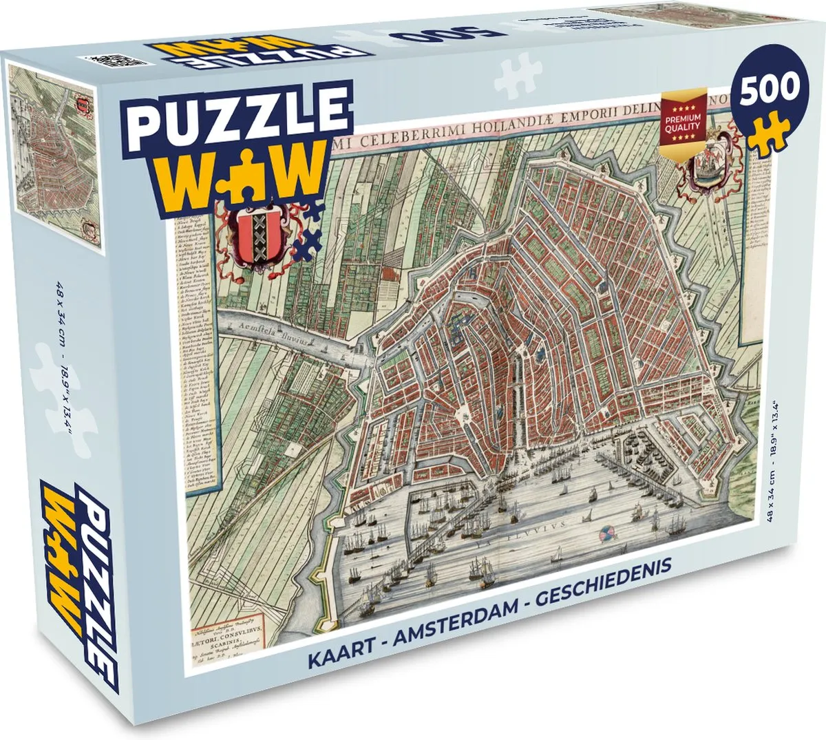 PuzzleWow Amsterdam Geschiedenis Legpuzzel 500 Stuks - Multicolor