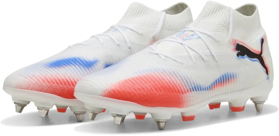 Crampons de football Puma Future 8 Pro MxSG Blanc et rouge lumineux