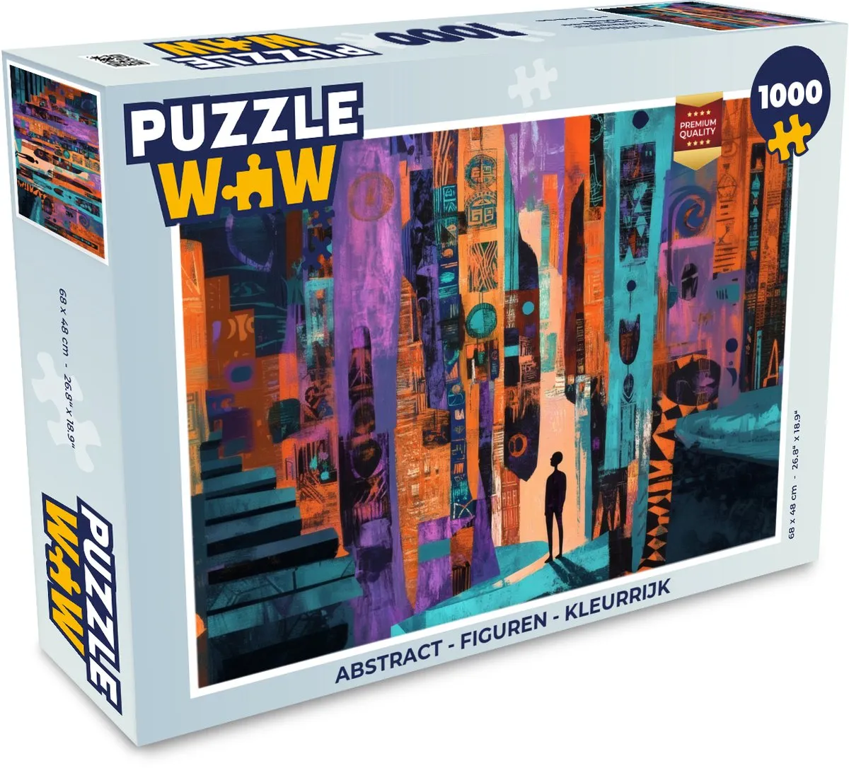 PuzzleWow Abstract Figuren Legpuzzel 1000 Stuks - Kleurrijk