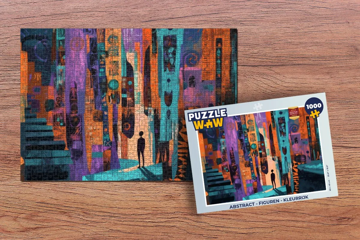 PuzzleWow Abstract Figuren Legpuzzel 1000 Stuks - Kleurrijk