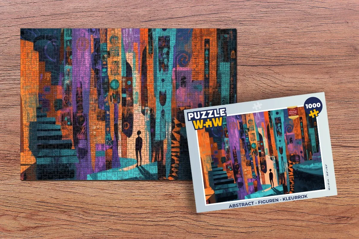 PuzzleWow Abstract Figuren Legpuzzel 1000 Stuks - Kleurrijk