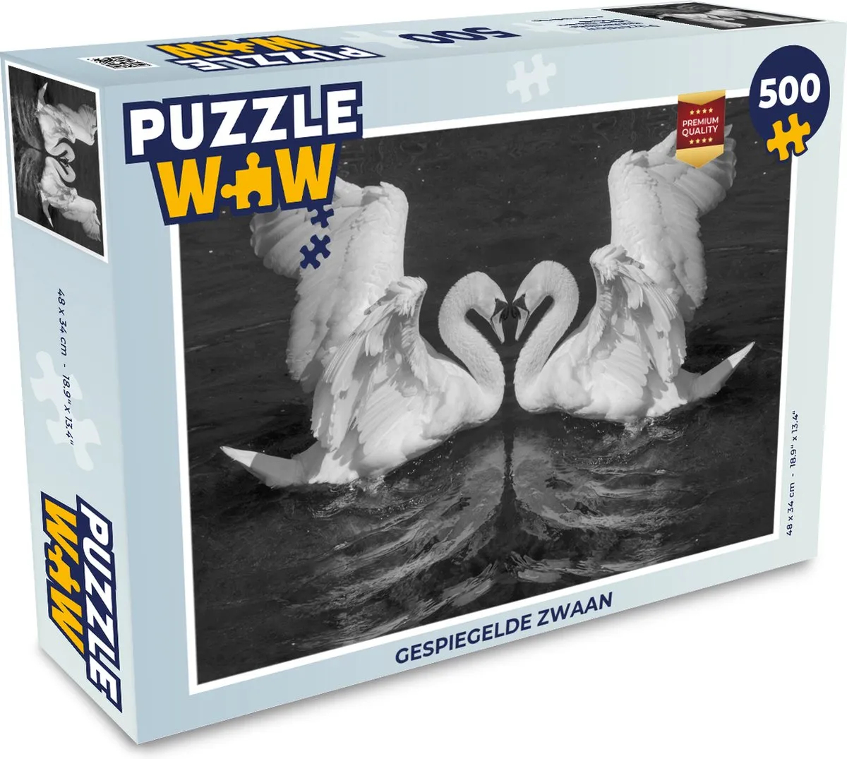 PuzzleWow Gespiegelde Zwaan Legpuzzel 500 Stuks
