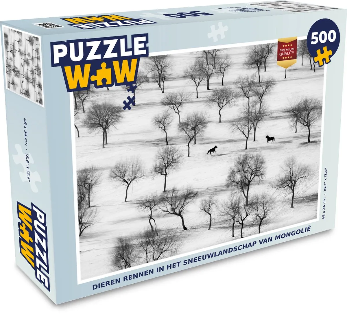 PuzzleWow Legpuzzel Dieren in Mongolië 500 Stuks - Multicolor