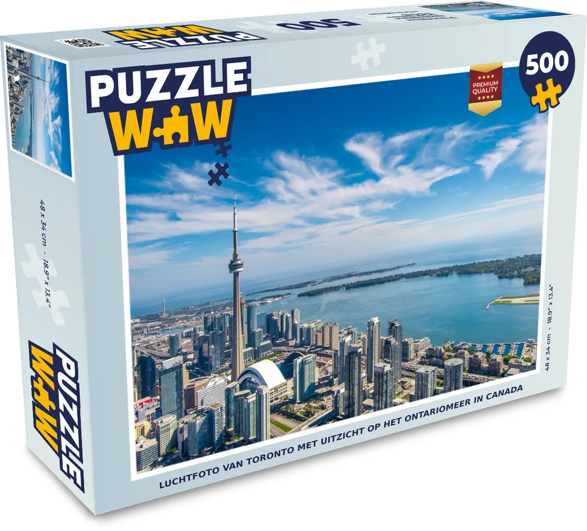 PuzzleWow Toronto Ontariomeer Legpuzzel 500 Stuks - Multicolor