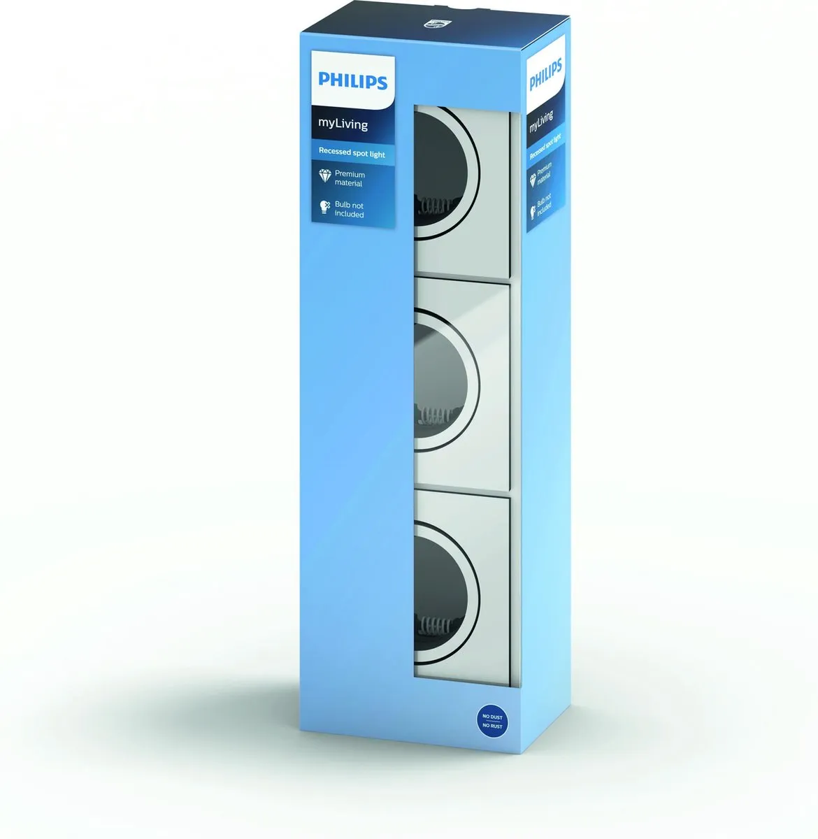 Philips Donegal Inbouwspot 3 Stuks - mat chroom