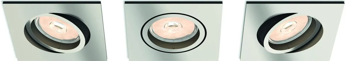 Philips Donegal Inbouwspot 3 Stuks - mat chroom