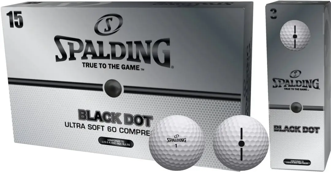 Golfballen Spalding Black Dot (x15)
